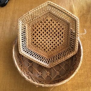 Vintage Woven Baskets Set of 2
